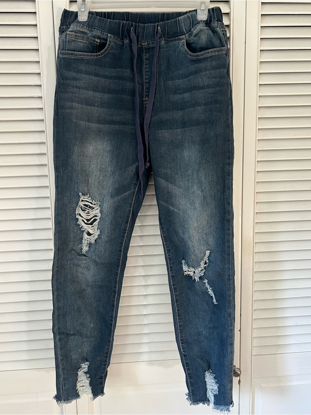 YMI Dark Blue Distressed Skinny Jeans